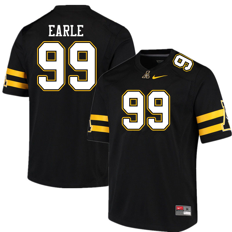 Men #99 Jordon Earle Appalachian State Mountaineers College Football Jerseys Sale-Black